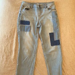 light wash size 6 women’s jeans patchwork